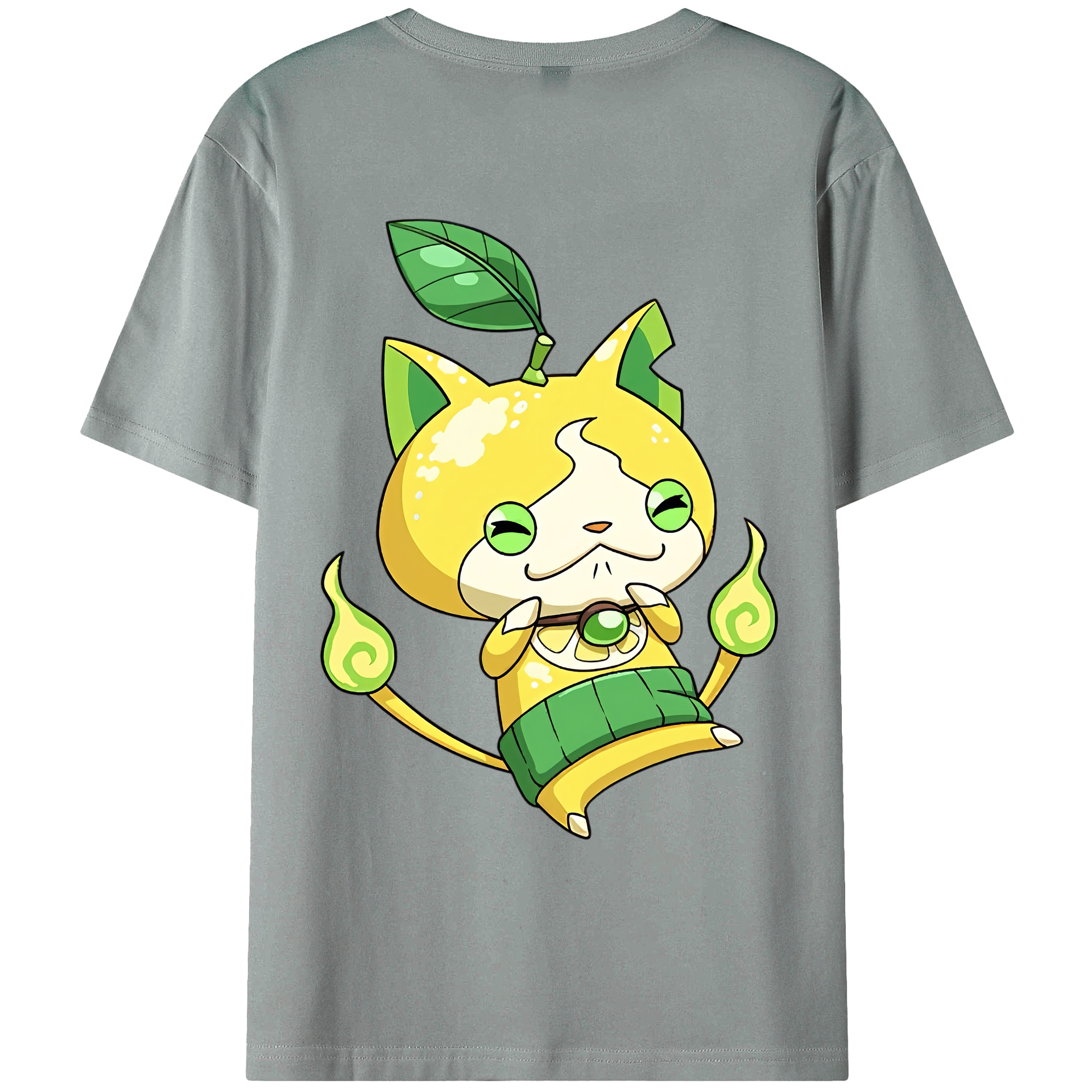 （画像用） 妖怪ウォッチ Yo-kai Watch 綿100％ メンズ半袖Tシャツ（バックプリント） 通気性